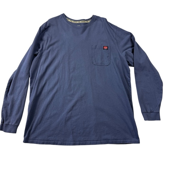 Wrangler Other - Wrangler Workwear 3XL (54-56) Light Navy Blue Long Sleeve Crewneck Shirt – Logo